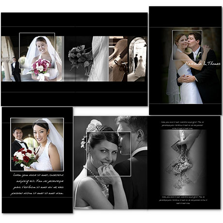 Wedding Photo Album Templates on Black Pro   Album 11x14   Arc4studio   Photoshop Templates