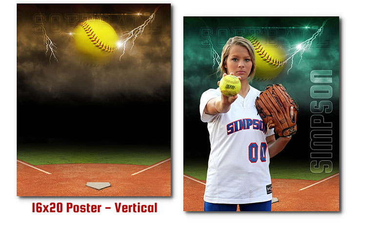 Softball Photoshop Action Poster
