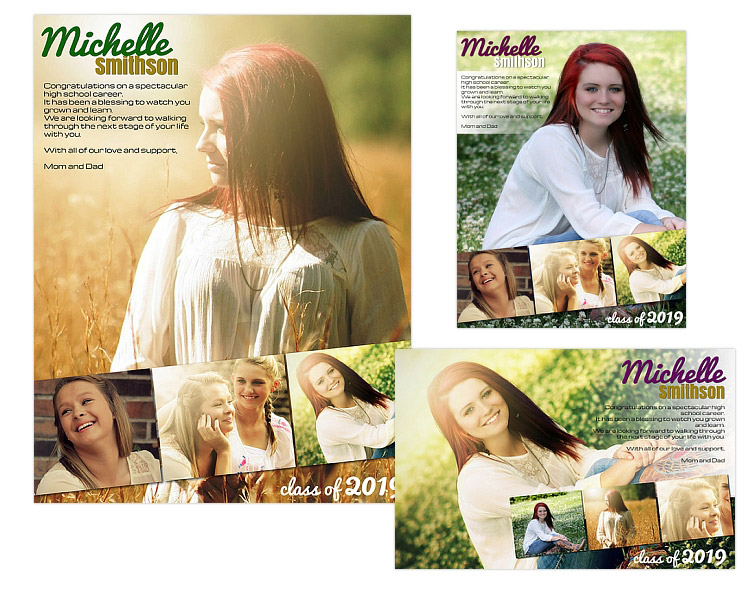 Seniors Ads Yearbook Templates - Michelle - Click Image to Close