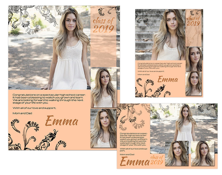 Seniors Ads Yearbook Templates - Emma - Click Image to Close