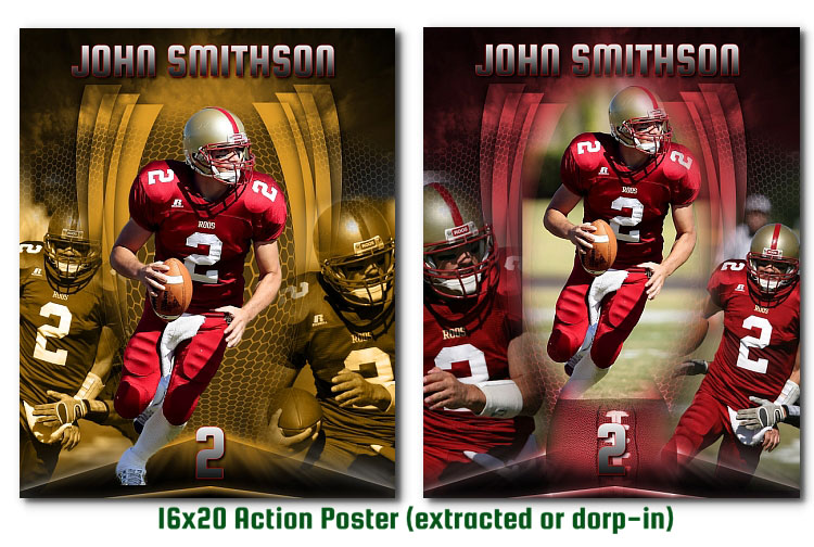 arc4Studio:: Photoshop Templates for Football Photography Football Photoshop Action Poster
