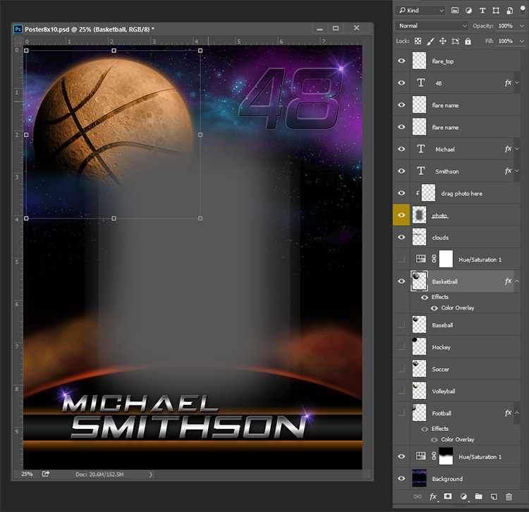 Galaxy Sports Photoshop Templates