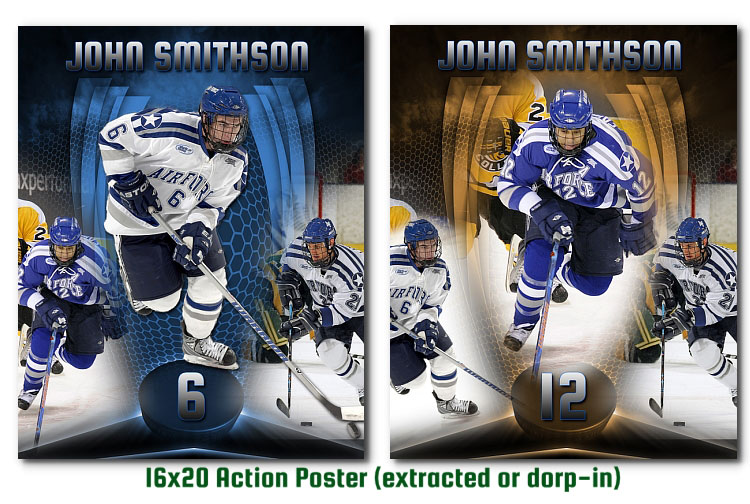 arc4Studio:: Photoshop Templates for Hockey Photography Hockey Photoshop Action Poster