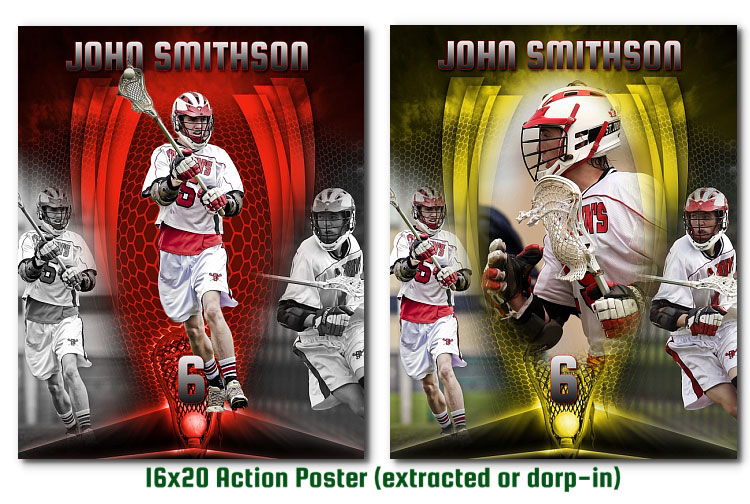 Lacrosse Photoshop Action Poster