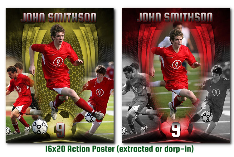Soccer Photoshop Action Poster