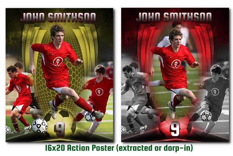 arc4Studio:: Photoshop Templates for Soccer Photography Soccer Photoshop Action Poster