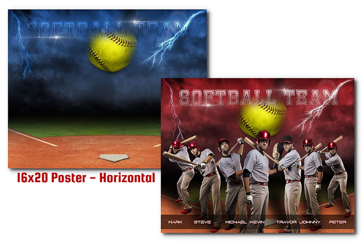 Softball Photoshop Action Poster