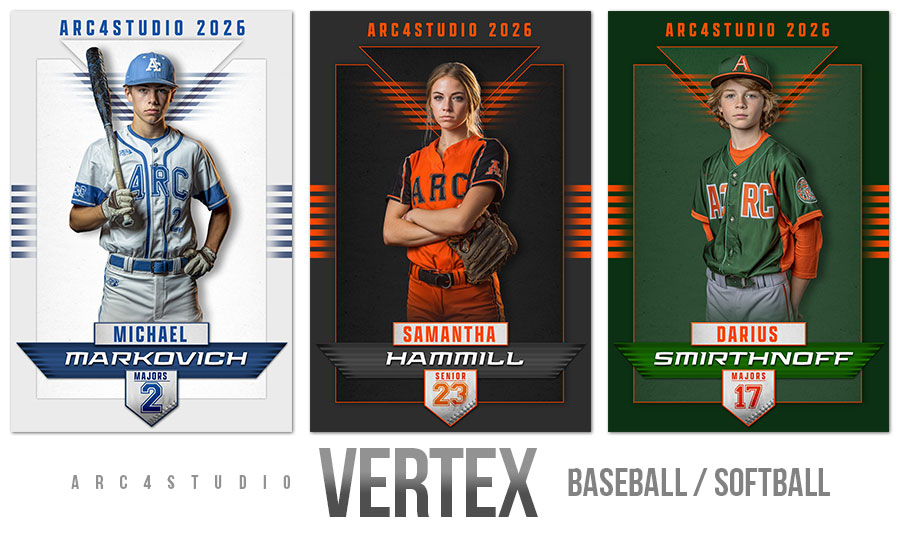 Vertex Baseball Softball Photoshop Templates