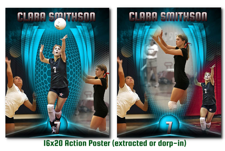 arc4Studio:: Photoshop Templates for Volleyball Photography Volleyball Photoshop Action Poster