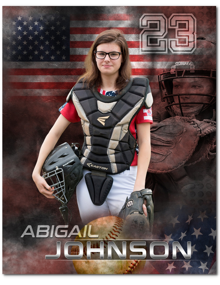 Patriotic Softball Photoshop Templates