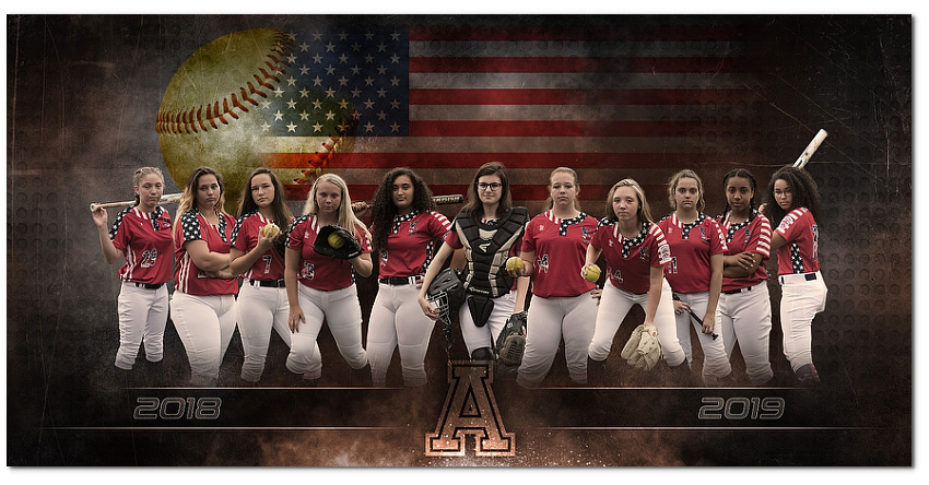 Patriotic Softball Photoshop Templates