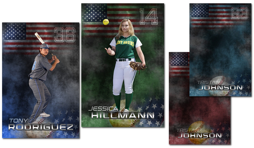 Patriotic Softball Photoshop Templates