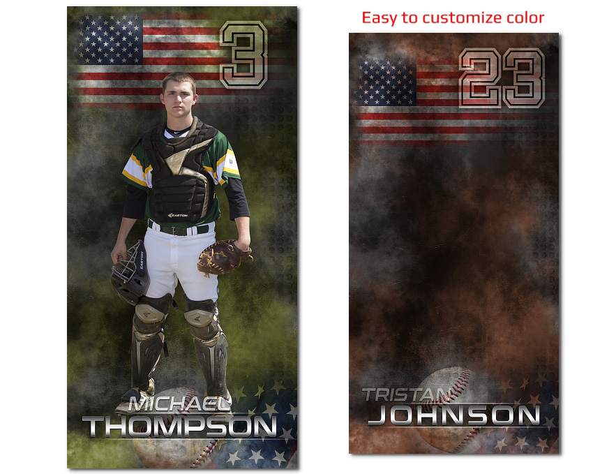 Patriotic Softball Photoshop Templates