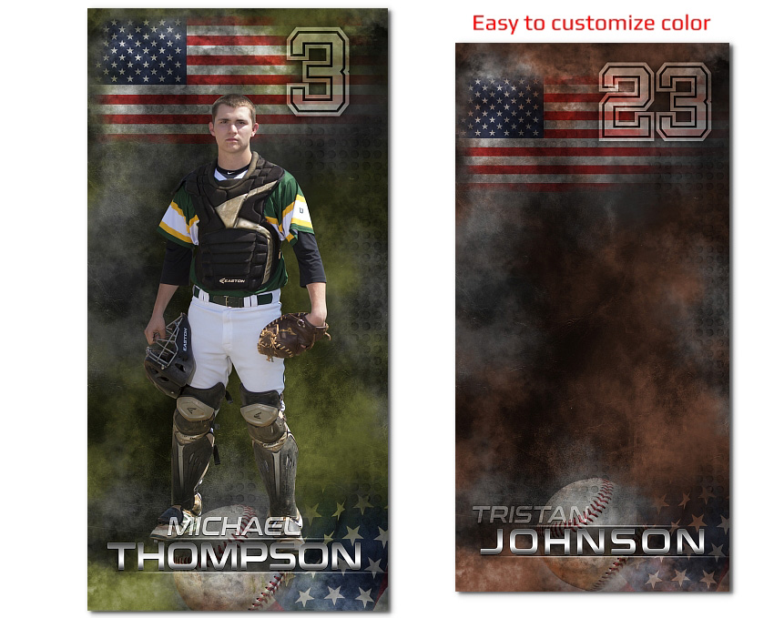 Patriotic Baseball Photoshop Templates