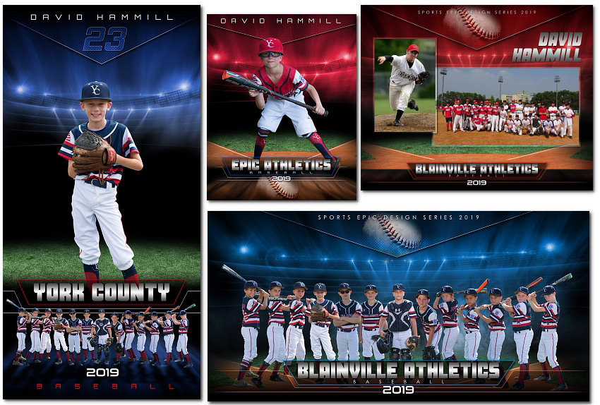 Baseball EPIC 44.99 ARC4Studio Templates for Photographers