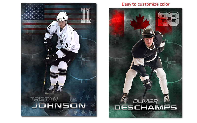 Patriotic Hockey Photoshop Templates