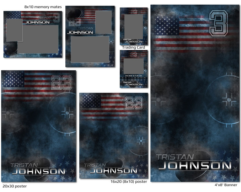 Patriotic Hockey Photoshop Templates