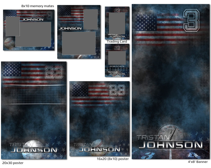 Patriotic Sports Photoshop Templates