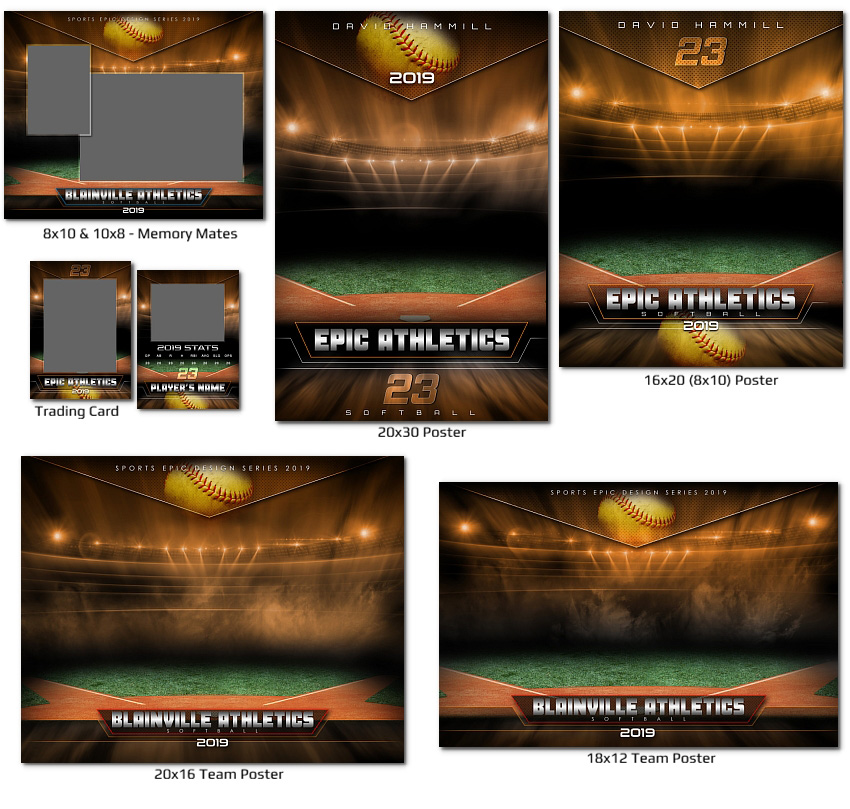 Softball Sports Photoshop Templates