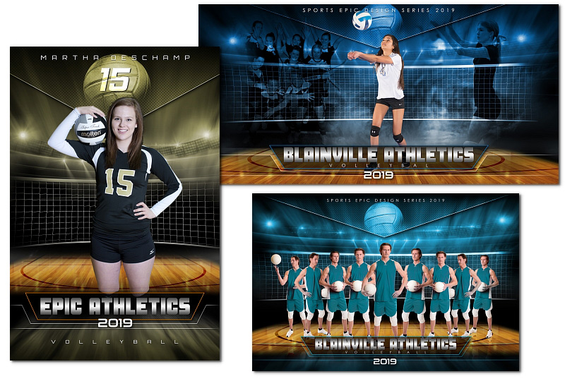 Epic Volleyball Photoshop Templates