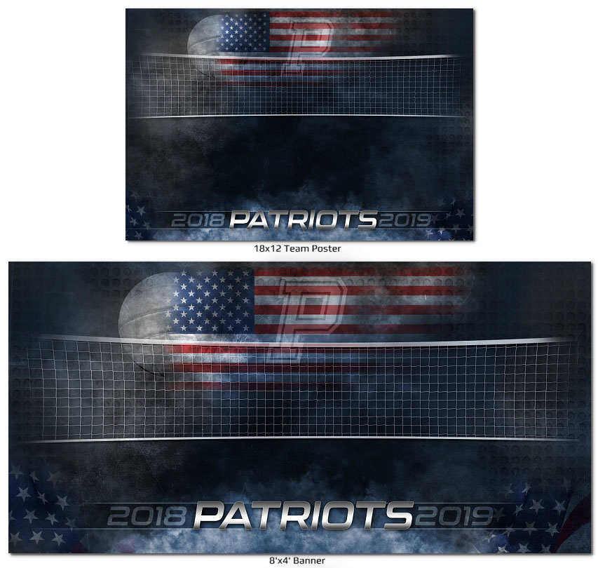 Patriotic Volleyball Photoshop Templates