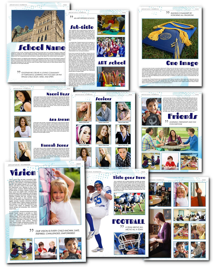 complete set of yearbook templates Yearbook Photoshop Templates