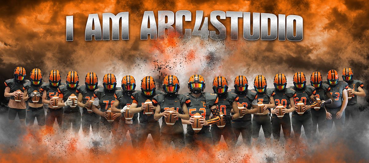 Epic football team banner designed for school sports photography